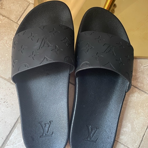 Fashion Water Slides Black Sandals Shoes Fit 9-9.5 - Picture 4 of 4